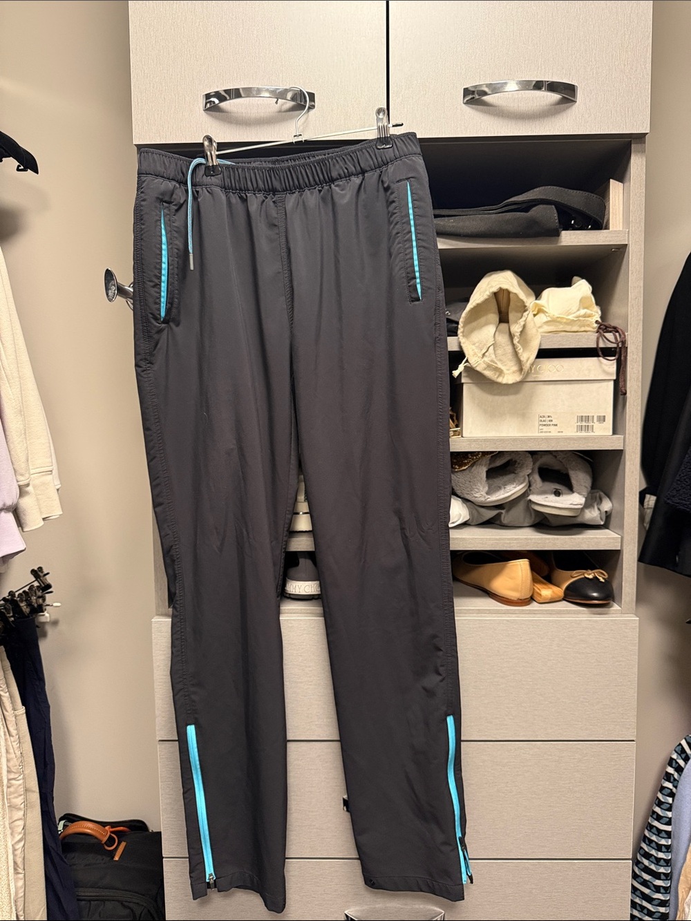 Peter Millar Black Joggers with Teal Trim